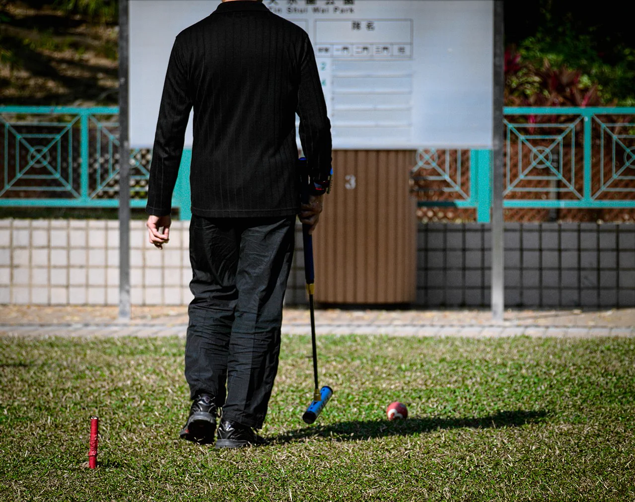 Golf croquet player